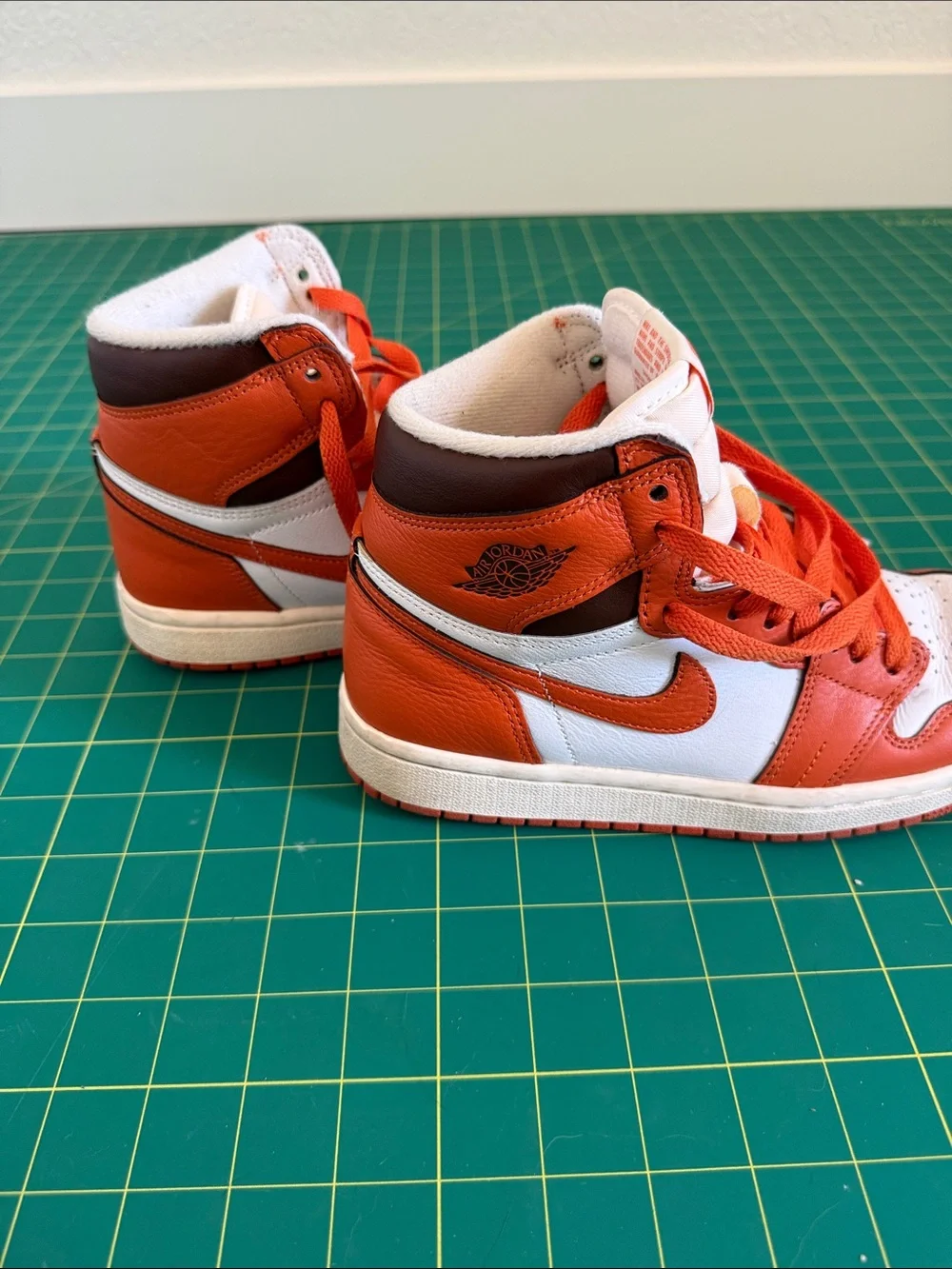Nike High-Top Sneakers in Orange and White